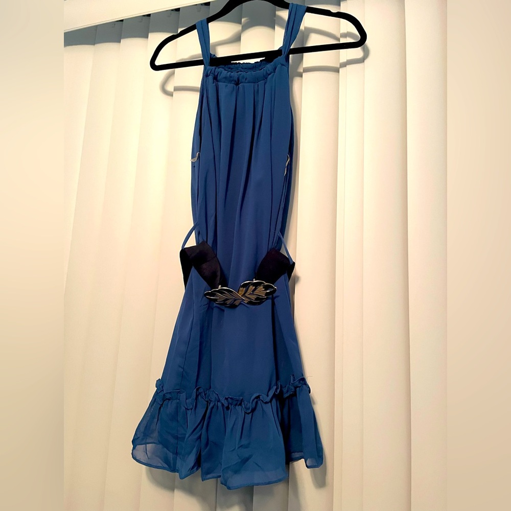 NWT blue belted dress